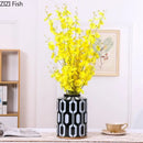 Geometric stripes black & white ceramic storage jar living room decor