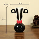 Geometric stripes black & white ceramic vase living room decor