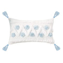 Geometric tassel tufted light blue & white star pillow covers living room