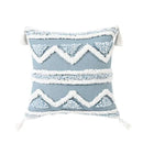 Geometric tassel tufted light blue & white star pillow covers living room