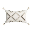Geometric tufted cream & gold pillow covers living room decor