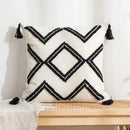 Geometric tufted cream & gold pillow covers living room decor