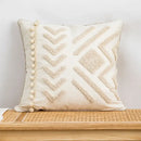 Geometric tufted cream & gold pillow covers living room decor