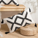 Geometric tufted cream & gold pillow covers living room decor