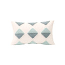Geometric tufted diamond teal & white pillow cover living room decor