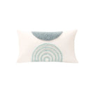 Geometric tufted diamond teal & white pillow cover living room decor