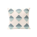 Geometric tufted diamond teal & white pillow cover living room decor