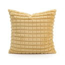 Geometric tufted plush cushion cover mustard & white living room decor