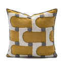 Geometric tufted plush cushion cover mustard & white living room decor