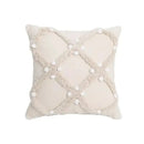 Geometric tufted tassel cushion cover beige & gray living room decor