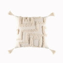 Geometric tufted tassel cushion cover beige & gray living room decor