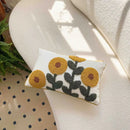 Geometric tufted tassel cushion cover beige & gray living room decor