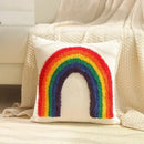 Geometric waves tufted cream pillow covers bedroom textured fringe