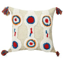 Geometric waves tufted cream pillow covers bedroom textured fringe