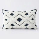 Geometric waves tufted cream pillow covers bedroom textured fringe