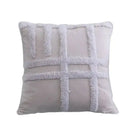 Geometric waves tufted cream pillow covers bedroom textured fringe