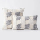 Geometric waves tufted cream pillow covers bedroom textured fringe