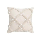 Geometric waves tufted cream pillow covers bedroom textured fringe