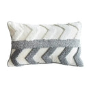 Geometric waves tufted cream pillow covers bedroom textured fringe