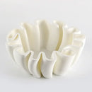 Geometric wavy white ceramic fruit plate tray for kitchen storage