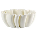 Geometric wavy white ceramic fruit plate tray for kitchen storage