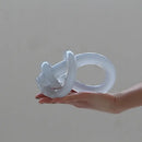 Geometric white glass twine knot sculpture living room decor
