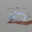 Geometric white glass twine knot sculpture living room decor