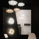 Geometric white gold pendant light bedroom clouds white gold paper