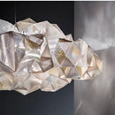 Geometric white gold pendant light bedroom clouds white gold paper