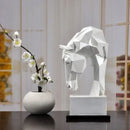 Geometric white horse ornaments living room minimalist sculpture
