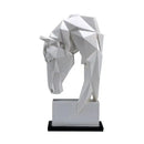 Geometric white horse ornaments living room minimalist sculpture