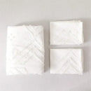 Geometric white quilted duvet cover set bedroom bedding