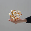 Geometric wound glass twine sphere amber & clear living room decor