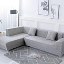 Geometric yellow & gray stretch sofa cover living room couch protector