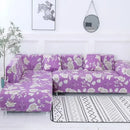Geometric yellow & gray stretch sofa cover living room couch protector