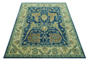 Georgia Custom Made Traditional Blue And Beige Hand Tufted Wool Rug