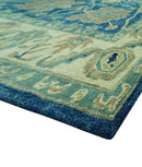 Georgia Custom Made Traditional Blue And Beige Hand Tufted Wool Rug