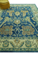 Georgia Custom Made Traditional Blue And Beige Hand Tufted Wool Rug