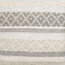 Geyser Woven White Gray Cotton Pouf - Clearance