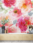 Giant Watercolor Peonies Wallpaper Mural