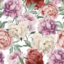 Giant Watercolor Peony Flowers Wallpaper Mural