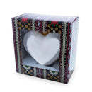 Turquoise Butterfly Elegance Heart Glass Ornament
