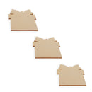 3 Gift Boxes Unfinished Wooden Shapes Craft Cutouts DIY Unpainted 3D Plaques 4 Inches