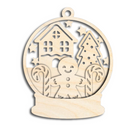 Unfinished Wood Layered Snow Globe Christmas Ornaments | 3 Piece | 5" Tall | 1/8" Wood | Wood Craft DIY