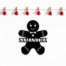 Gingerbread Man Monogram - Metal Wall Art