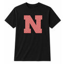 NE Sewn Appliqué Red Floral Gingham Licensed Youth Black Shirt | Multiple Sizes | H.Flynn Designs