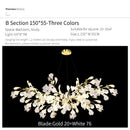 Ginkgo biloba chandelier gold glass pendant light for living room