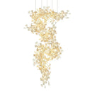 Ginkgo biloba chandelier gold glass pendant light for living room