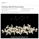 Ginkgo biloba chandelier gold glass pendant light for living room