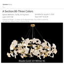 Ginkgo biloba chandelier gold glass pendant light for living room